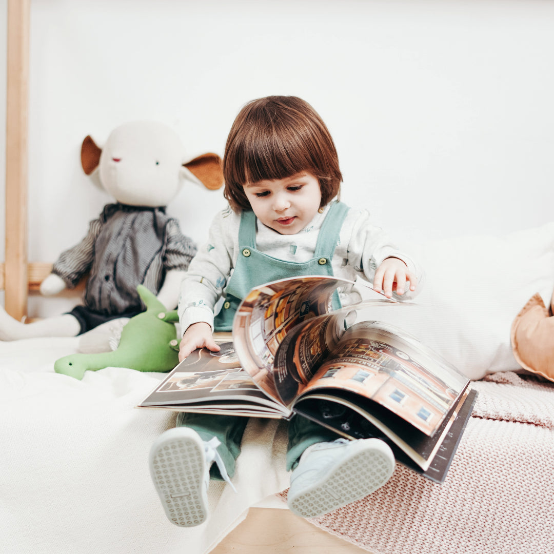 child reading books