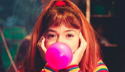 blowing bubblegum
