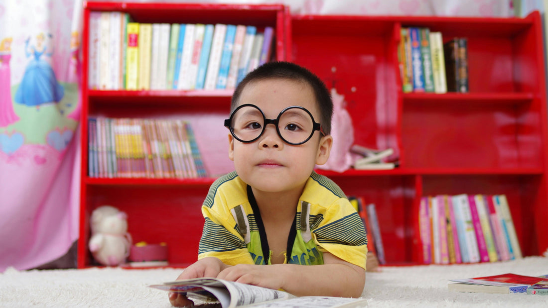 boy wearing glasses