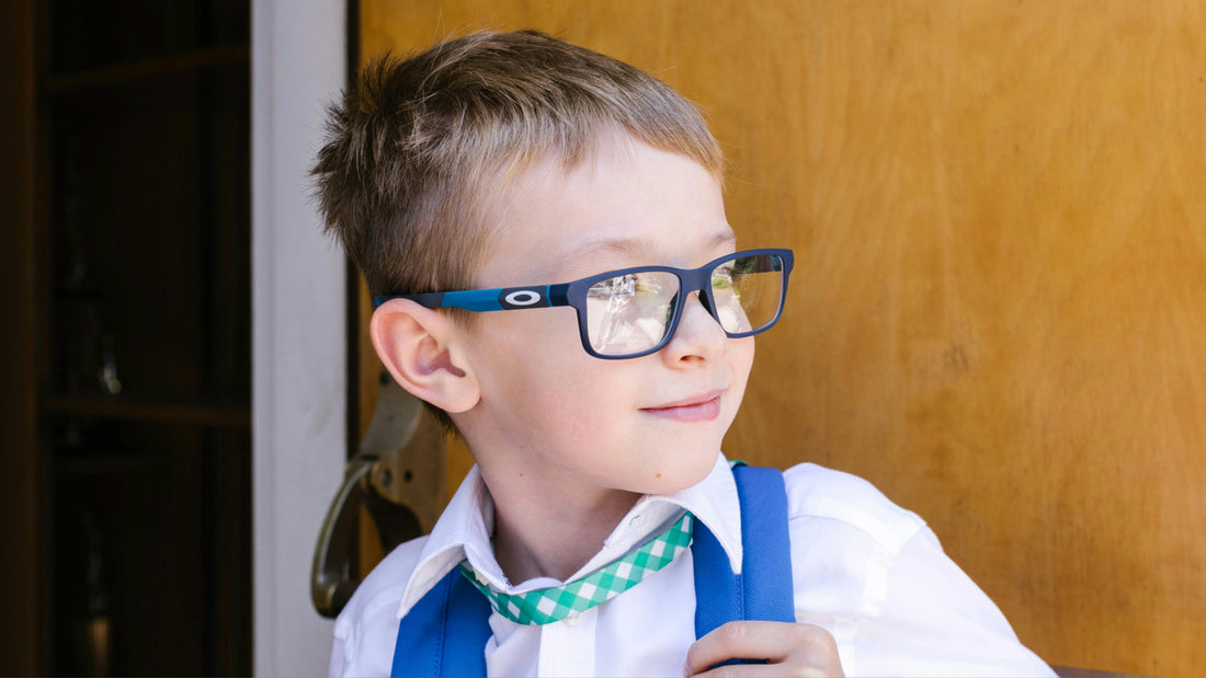 boy wearing glasses