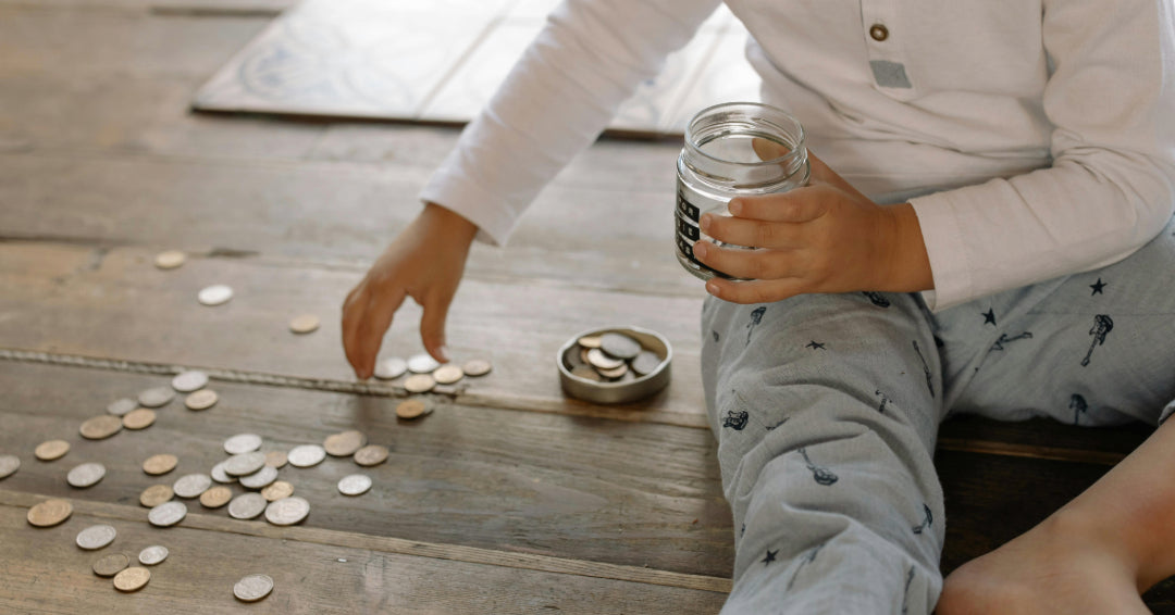 child counting money