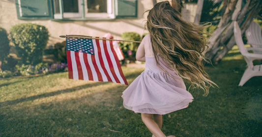 girl with american flag