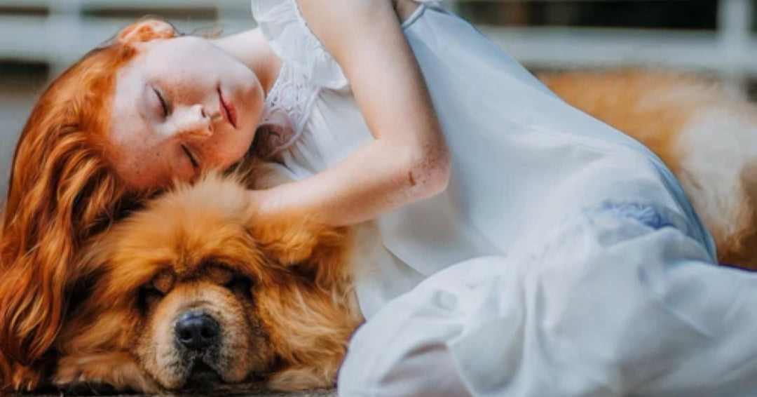 girl with dog