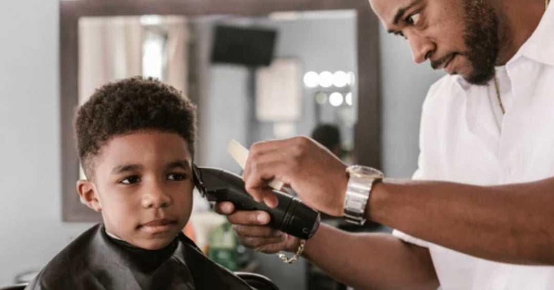 boy getting haircut