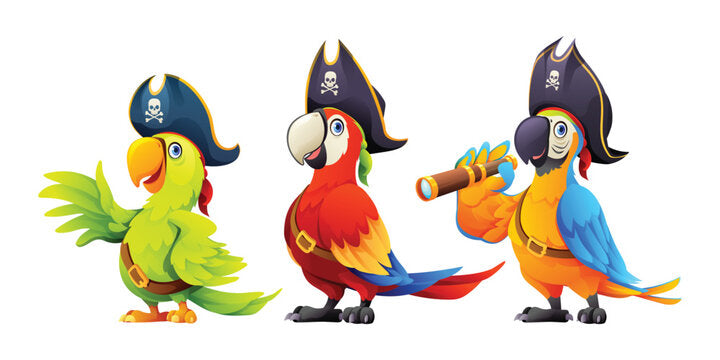 parrot pirates clipart