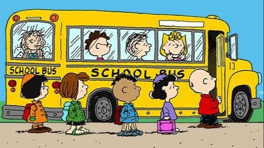 peanuts gang school bus