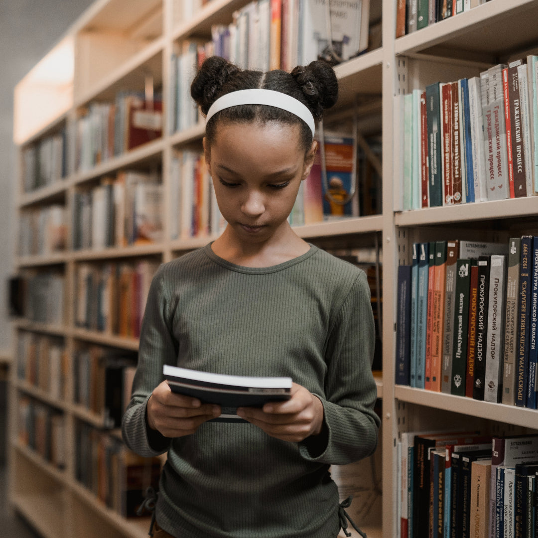 girl at library